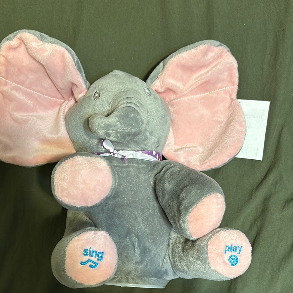 Flappy the Elephant Plush Toy - Grey and Pink